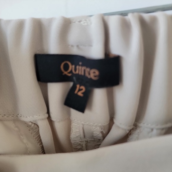 Quince Women Stretch Crepe Pleated Wide Leg Pants Sand 12 - Picture 6 of 8